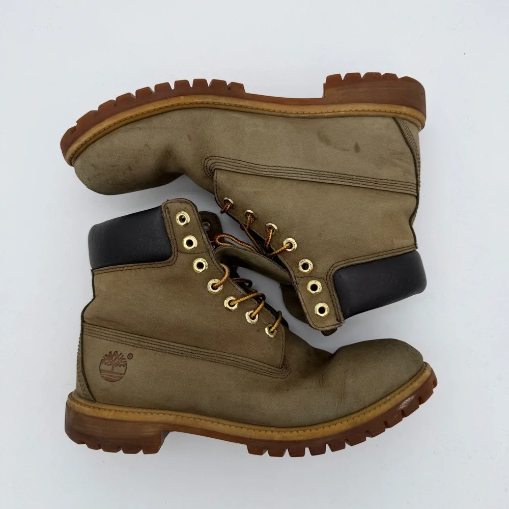 Timberland 6 Inch Premium Waterproof Boots Olive Green Nubuck 6055B Mens 10.5 M